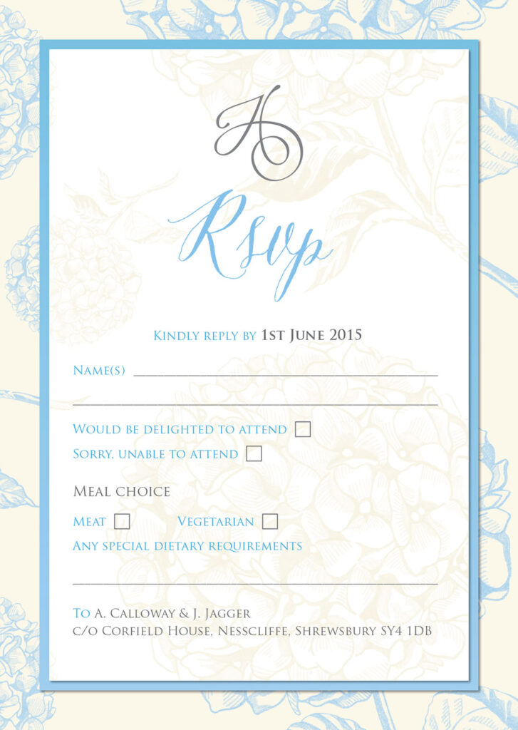 Abbie and Jamie RSVP card front