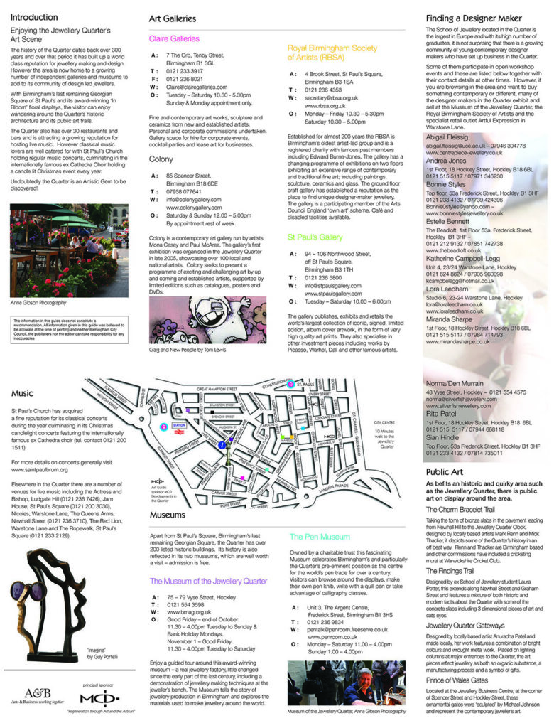 Jewellery Quarter festival broadsheet side two